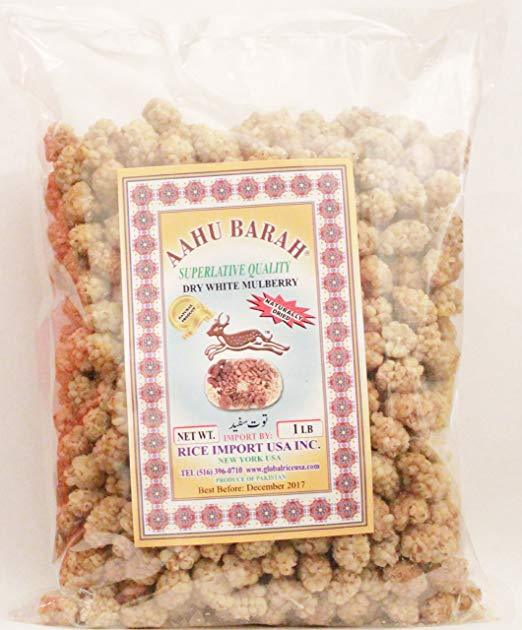 Dried White Mulberries Persian Toot Aahu Barah 16OZ - Shiraz Kitchen
