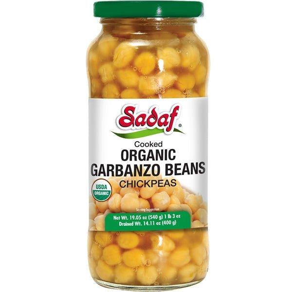 Sadaf Cooked Organic Garbanzo Beans in Jar (Chickpeas) - Shiraz Kitchen