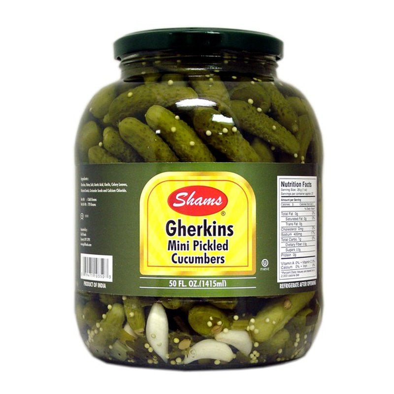 Shams Gherkins Mini Pickled Cucumbers 46.3 fl.oz.