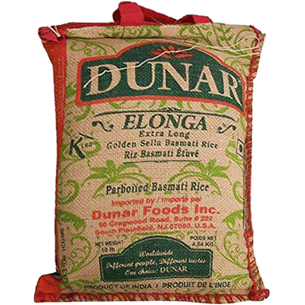 Dunar Elonga Extra Long Golden Sella Basmati Rice 10 lbs